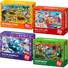 (Environments) QUOKKA Kids Puzzle Set - 60-100 Pieces for Ages 4-8 - Animal, Bible, Princess, City Puzzles - Educational Toy for Boys & Girls