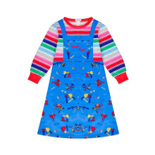 (Mekko, 120 cm) Chucky-asu Halloweenille lapsille, pojille ja tytöille, naamiaisasu