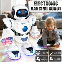 Sähköinen tanssiva robottilelu LED-valaistuksella Musiikkikeinurobotti Lasten opetuslelut Musikaalilapset