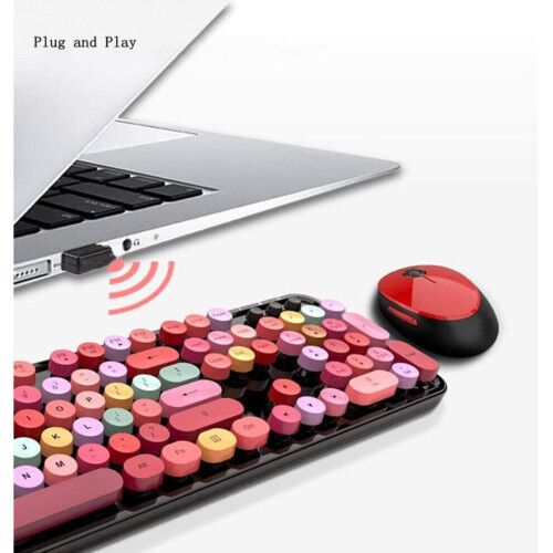 (green mix) Wireless Keyboard & Mouse Set, Bluetooth Keyboard 2