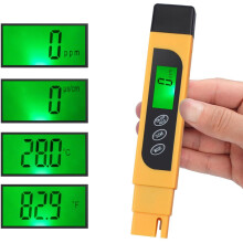 CAMWAY Digitaler TDS-Tester-Stift, tragbar, Wasserqualitätsmessgerät (TDS, EC, Temperatur, Reinheit,