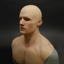 (Kale) Mannenvermomming Cosplay Halloween Latex Man Gezichtsmasker Realistische Feestprop