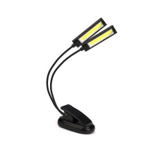 3W COB, 3 Modi, 2 x COBs, flexible, USB-wiederaufladbare Doppelkopf-Clip-On-Arbeitsleuchte, LED-Tasc