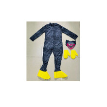 (Zwart, L) Poppy Playtime Kids Huggy Wuggy Cosplay Kostuum Bodysuit Jumpsuit Masker Handschoenen