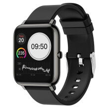 (Zwart) Popglory Smartwatch Fitness Tracker met bloedzuurstof-, bloeddruk- en hartslagmeter