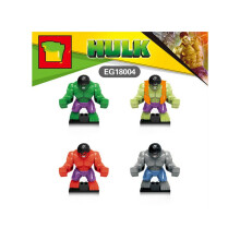 4-delige set Hulk Locke minifiguren, geschikt voor Lego bouwblokken.