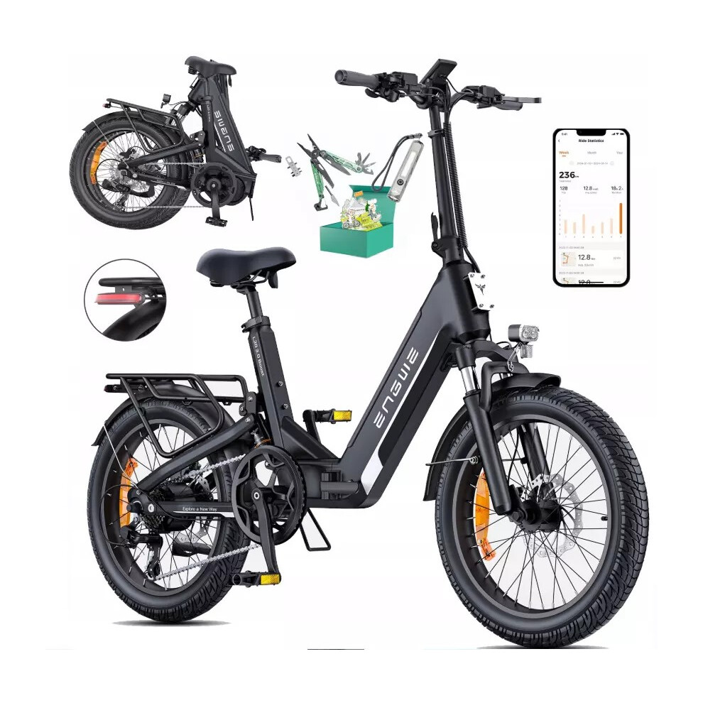 Engwe L20 3.0 Boost 20" Folding Electric Bike 250W 48V 13.5Ah Commuting City E-Bike 135Km Long Range