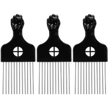 LUTER 3er-Pack Afro-Kamm, Haarkamm aus Metall, Friseurwerkzeug für Perücken, Flechtfrisuren, Metallk