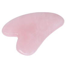 Loveliome Scraping Facial Massage Tools, Crystal Jade Guasha Stone Board for SPA Acupuncture Therapy Trigger Point Treatment (Rose Quartz 1)
