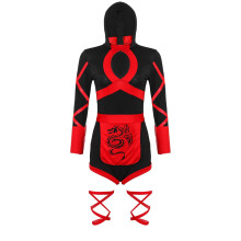 (M) Dames Ninja Cosplay Jumpsuit Krijger Halloween Kostuum Dames Verkleedoutfits