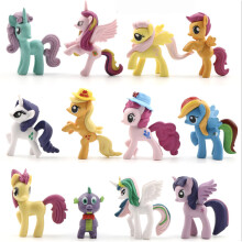 12-teiliges Set mit kleinen Pferde- und Ponyfiguren – Spielzeug für Mädchen, Sammlergeschenk