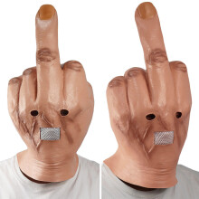 Keskisormi Halloween Kokopäänaamio Lateksi Pelottava Naamiaisasu Juhla Cosplay Kauhu