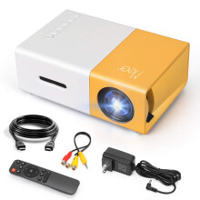 MEER (YG300) Tragbarer, kleiner LED-Mini-Projektor mit HDMI-, USB- und AV-Anschlüssen sowie Fernbedi