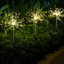 (4 stuks grondlampjes) 90 LED Starburst Solar Powered Stake Lights Nieuw