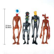 Set van 4 horrorfiguren, Siren Head 8 inch actiefiguren, poppen en modellen, speelset, speelgoedcadeau