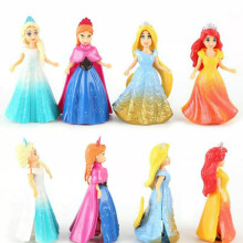 8 kpl Disney-prinsessa-nukkeja, Elsa ja Lumikki -toimintahahmoja, lasten leluja