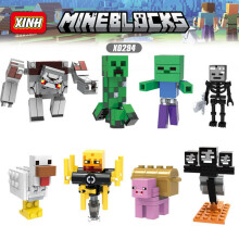8 stuks Minecraft My World minifiguren, geschikt voor Lego bouwblokken, kinderspeelgoed