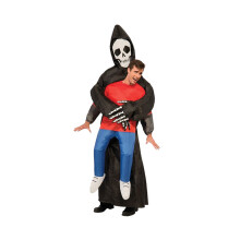 (Volwassen Zwarte Azrael) Opblaasbaar ET-kostuum Worstelaar Verkleedoutfit Halloween Unisex Opblaasbaar