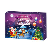 (A) Pluche slijm adventskalender 24 dagen aftellen tot Kerstmis Kerstcadeau voor meisjes en kinderen