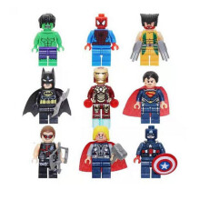 9-delige set superhelden Batman Hulk minifiguren bouwblokken speelgoed cadeau