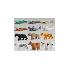 12 stuks/set dierenminifiguren, geschikt voor Lego bouwblokken, kinderspeelgoed