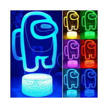 Among Us Logo 3D Illusion Tischlampe, Nachttischlampe, LED-Tischdekoration