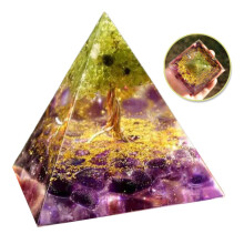 Ametistikristallipallo Orgoniitti Pyramidi Chakra Energia Orgonikivi