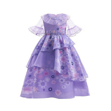 (150) Kinder Deluxe Encanto Isabela Jurk van pluizig garen Prinsessenkostuum voor meisjes