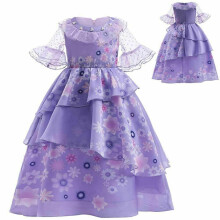 (150/8-9 jaar) Meisjes Prinses Encanto Mirabel Cosplay Verkleedkostuum