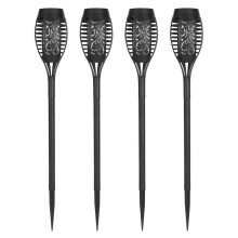 4er-Pack flackernde Solar-Gartenleuchten im Flammen-Design | LED-Außenleuchten