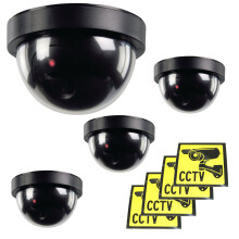 4x Zwarte Dome Dummy / Nep CCTV Beveiligingscamera Binnenbehuizing camera.