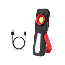 Tehokas COB LED -työvalo USB-ladattava retkilyhdyt magneettinen työvalo hätävalo varoitus