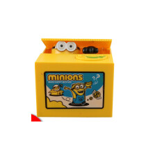 (Minions) Kindertekenfilm met muziek Bank Geld Munt Spaarpot Cadeau Stelen Eten Muntopslag