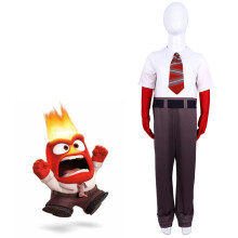 (140 cm) Nieuw Inside Out 2 Cosplay Kostuum Woede Cosplay Outfits voor Kinderen Halloween Toneelvoorstelling