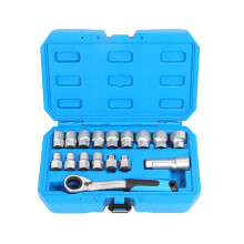 Doorboorsleutel met ratelhuls, dopsleutel, tweewegsleutelset, sleutelset, monteursgereedschap, batchconnector