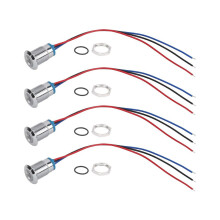 Esijohdotettu LED-merkkivalo 12 mm 12 V - 24 V kaksivärinen yhteisanodi-LED-valo (punainen), painikkeet