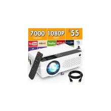 Projektori 1080P Full HD -tuettu, 7000 lumenin miniprojektori, kannettava projektori, yhteensopiva television