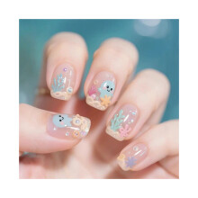 Press Nails, draagbare nageltips met diamanten vlinderhart, luxe nagelkunst Y195