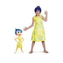 (140 cm) Kinderkostuum Joy Inside Out 2 Bloemenjurk Meisjeskostuum voor Verjaardag Halloween Cosplay