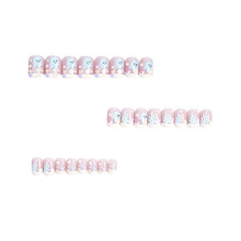 Press Nails, draagbare nageltips met diamanten vlinderhart, luxe nagelkunst Y371