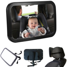 Nieuwe grote autospiegel met breed zicht voor baby's en kinderen, met achteruitkijkspiegel voor extra