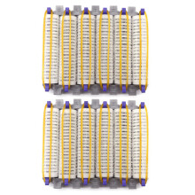 Set van 48 nylon haarrollers met klittenbandsluiting voor in de salon, inclusief permanentstaafjes en