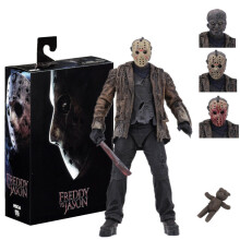 NECA Horror Freddy VS Jason actiefiguur 7" Jason Voorhees Deluxe speelgoedcadeauset
