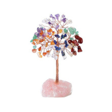 Rozenkwarts kristallen boom, kunstmatige kristallen en helende stenen boom, kristallen stenen boom,