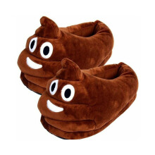SHOES1171 Unisex Poep Emoji Pluche Pantoffels - Superzachte Binnenschoenen voor Thuis, Leuke Emoji