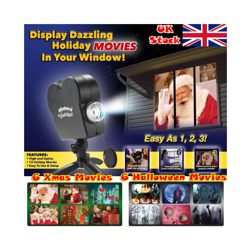 Raamprojector met 12 films, Britse stekker