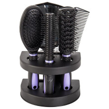 Ensemble de 5 peignes à cheveux Windyeu Pro Démêlant Brosse à cheveux Massage Soin des cheveux Femmes avec Miroir et Support Coiffure...
