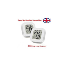 Witte automatische LCD digitale kamerthermometer met meerdere montagemogelijkheden