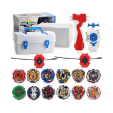 (Valkoinen) 12X Beyblade Burst -setti pyörimässä laukaisimella ja laatikolla