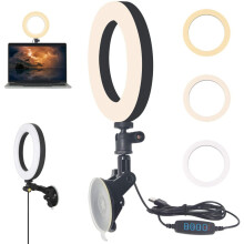YMCRLUX Webcam Lighting for Zoom Calls, Virtual Meeting, Video Conferencing, USB LED Ring Light for Laptop, Computer Monitor, Desk, Wall and